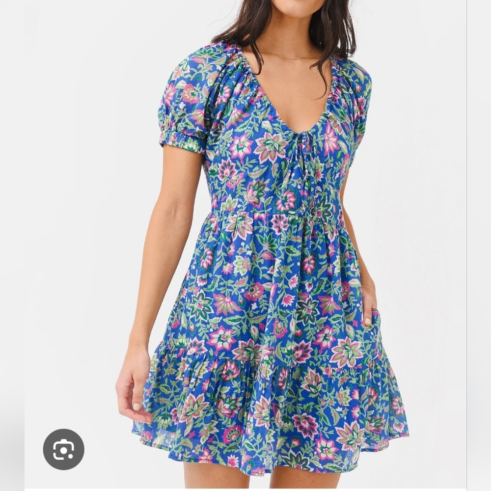 Banjanan Artemis Floral Dress Blue Medium
